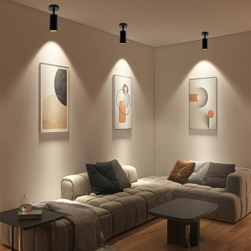 GU10 Bulb Base Modern Black\u002FWhite Ceiling Spotlight 350° Rotatable Down Light Clothing Shop, Showrooms, Kitchen, Hotel, Exhibition, Work Display Focus, Indoor Lamp, Bulb Not Included