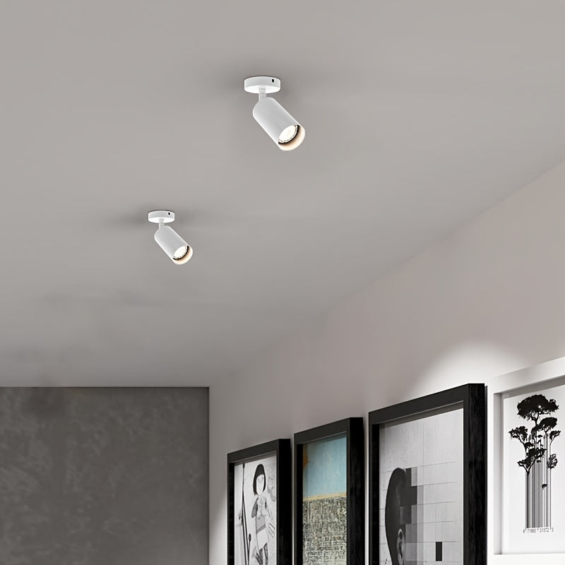 GU10 Bulb Base Modern Black\u002FWhite Ceiling Spotlight 350° Rotatable Down Light Clothing Shop, Showrooms, Kitchen, Hotel, Exhibition, Work Display Focus, Indoor Lamp, Bulb Not Included