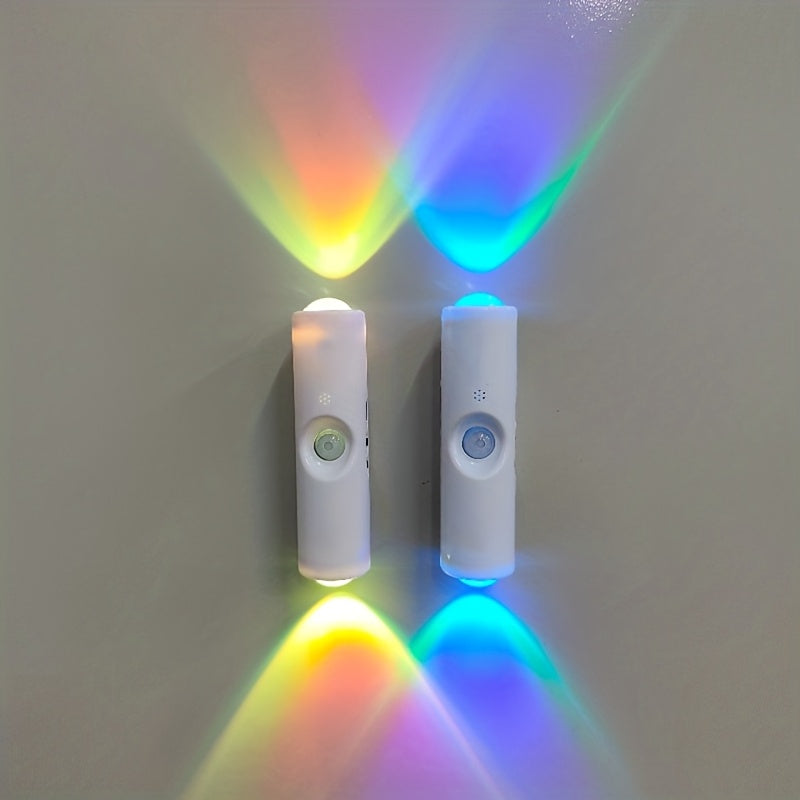 1.2.4pcs RGB Adjustable Smart Motion Sensor Wall Light, LED Motion Sensor Light, White USB Rechargeable Bedside Night Light, Suitable for Bedroom, Corridor, Staircase, And Office Ambient Lighting.
