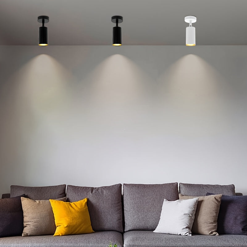 GU10 Bulb Base Modern Black\u002FWhite Ceiling Spotlight 350° Rotatable Down Light Clothing Shop, Showrooms, Kitchen, Hotel, Exhibition, Work Display Focus, Indoor Lamp, Bulb Not Included