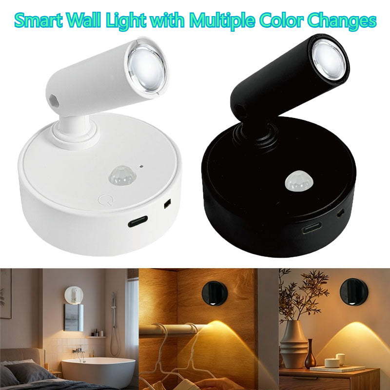2026-New-Led Home Decorative Wall Light, Bedside Table Reading Lamp, 3 Lighting Modes, Magnetic Mounting Design, Bedroom Decorative Wall Light, Wiring-Free Charging Wall Light, Magnetic Spotlight USB Downlight for Bedroom Wall