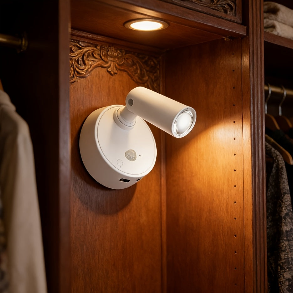 2026-New-Led Home Decorative Wall Light, Bedside Table Reading Lamp, 3 Lighting Modes, Magnetic Mounting Design, Bedroom Decorative Wall Light, Wiring-Free Charging Wall Light, Magnetic Spotlight USB Downlight for Bedroom Wall